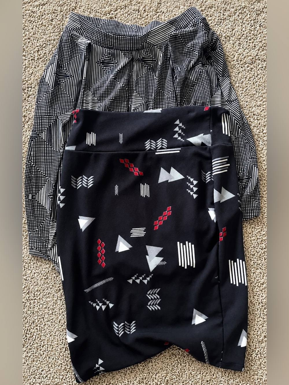 Lularoe Geometric Patterned Skirt Bundle Size Medium A Line & Pencil Office